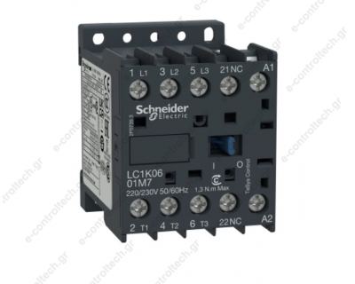 Ρελέ μίνι 2,2 KW 6A 3P+1NC με πηνίο 24 VAC LC1K0601B7 Schneider Electric